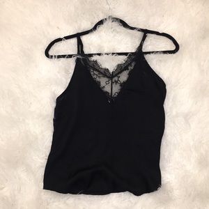 Black silky tank